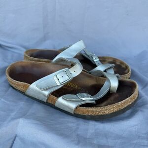 Women’s US 6-6.5 EU 37 Birkenstock Mayari Sandals Silver Brown